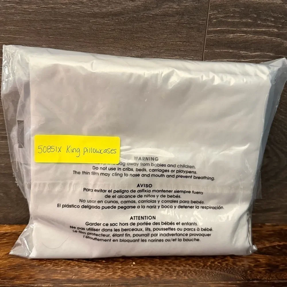 The Company Store Legends Premium Supima Cotton Pillowcase Set King Silver NWOT